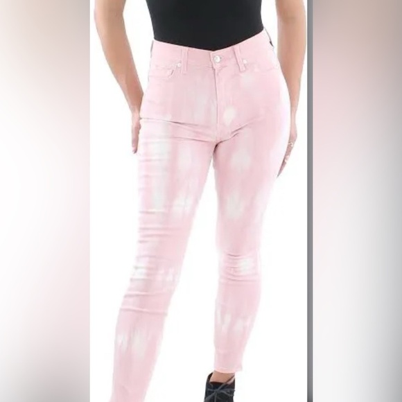NWT 7 for all mankind tie dyed pink. Size 28. Stretchy! - Picture 1 of 7